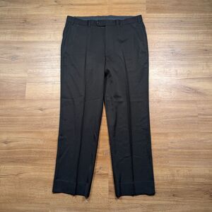 Brooks Brothers Wool Dress Pants Mens 38x32(30) Pleated Black Made in Canada